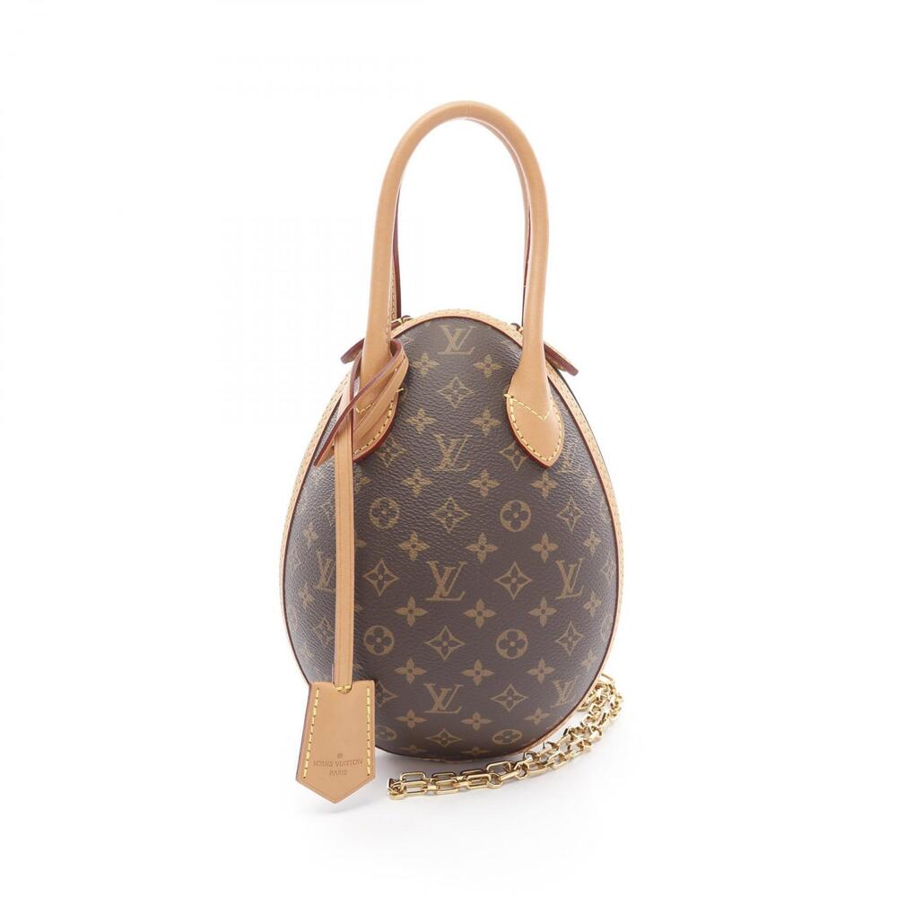 Louis Vuitton LV Egg Bag Monogram Handbag Canvas Leather Brown